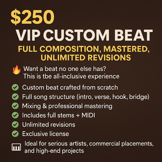 VIP Custom Beat – Full Composition, Mastered, Unlimited Revisions