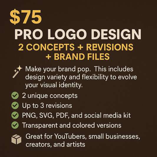 Pro Logo Design – 2 Concepts + Revisions + Brand Files